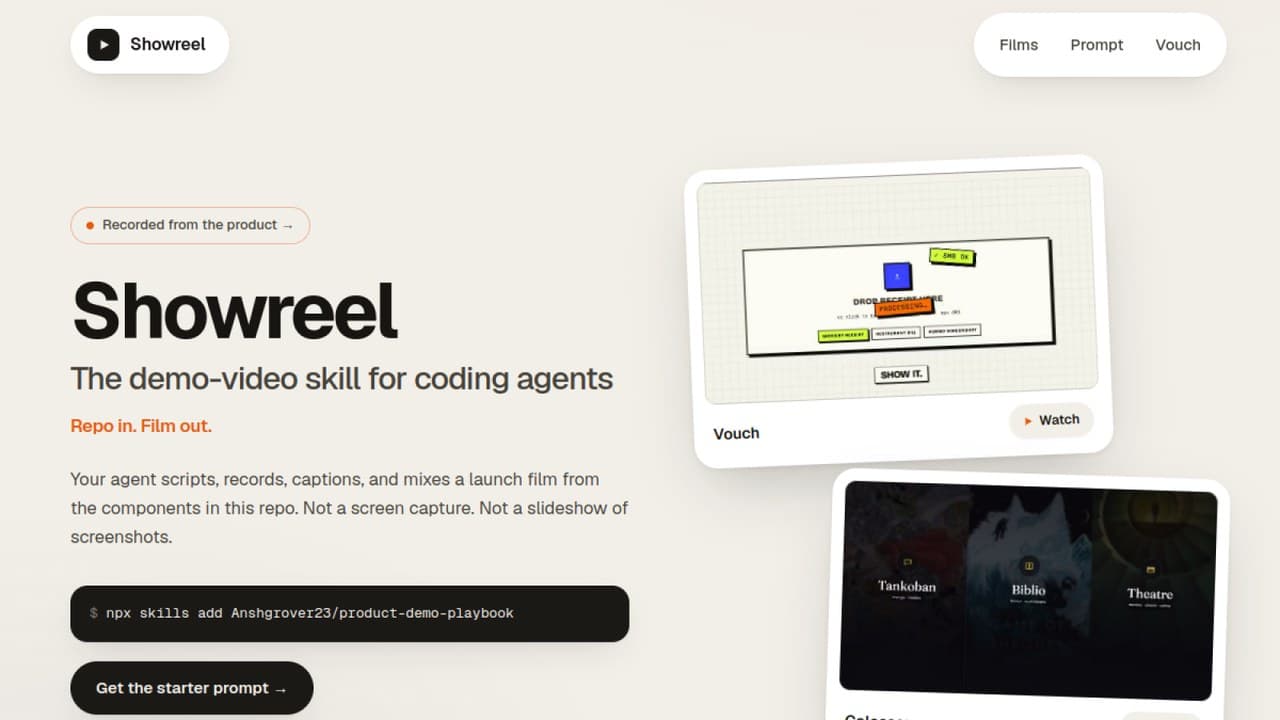 Showreel product screenshot